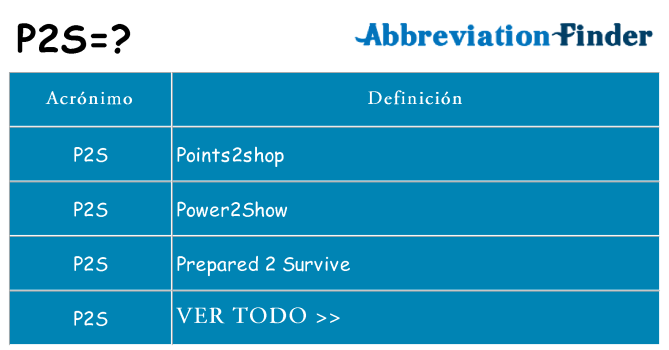 ¿Qué quiere decir p2s