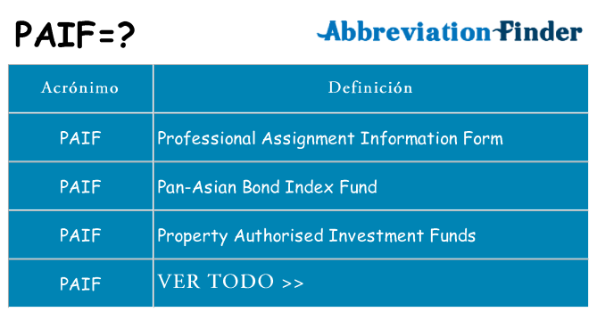 ¿Qué quiere decir paif