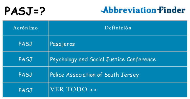 ¿Qué quiere decir pasj