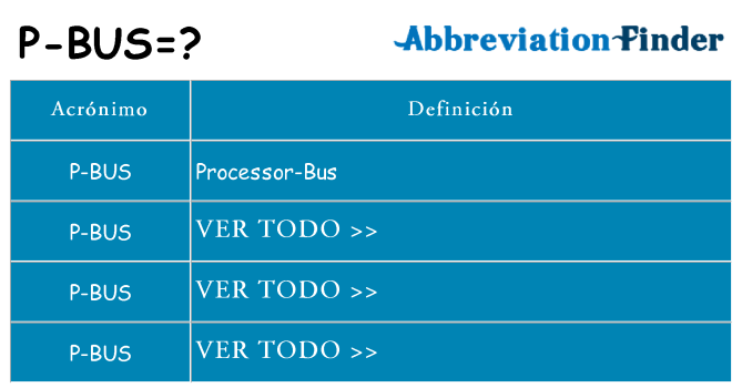 ¿Qué quiere decir p-bus