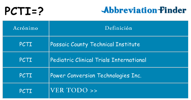 ¿Qué quiere decir pcti
