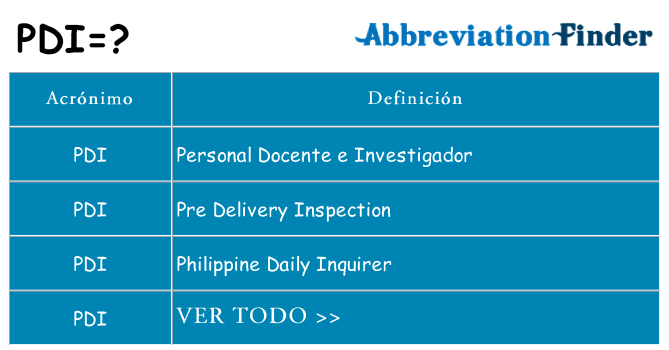 ¿Qué quiere decir pdi
