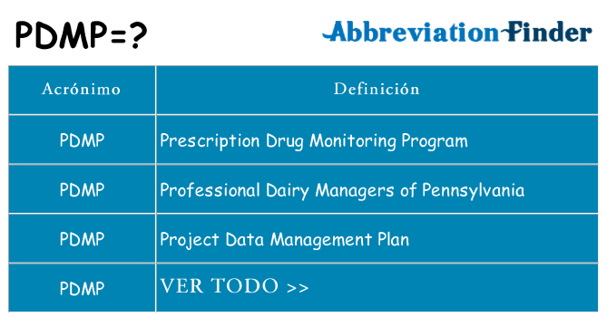 ¿Qué quiere decir pdmp