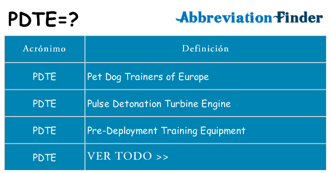 ¿Qué quiere decir pdte