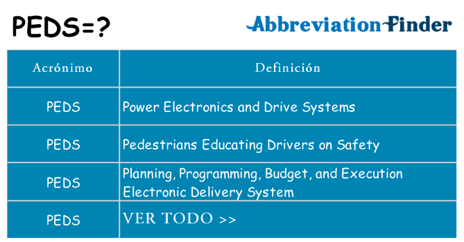 ¿Qué quiere decir peds