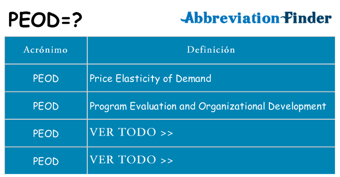 ¿Qué quiere decir peod
