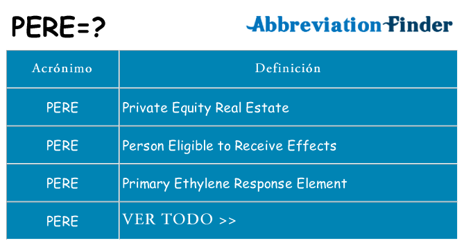 ¿Qué quiere decir pere