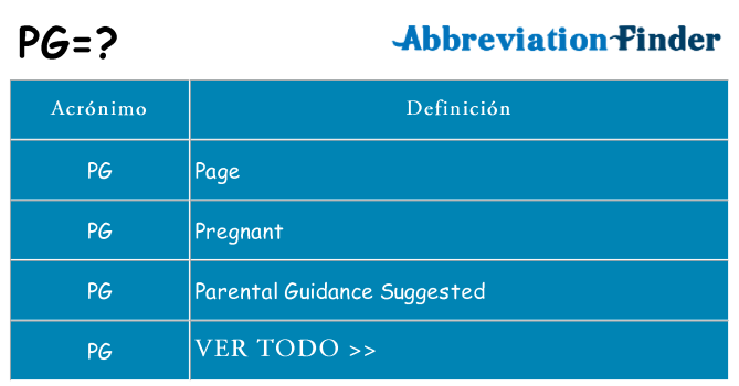 ¿Qué quiere decir pg