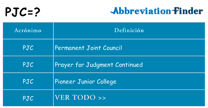 ¿Qué quiere decir pjc