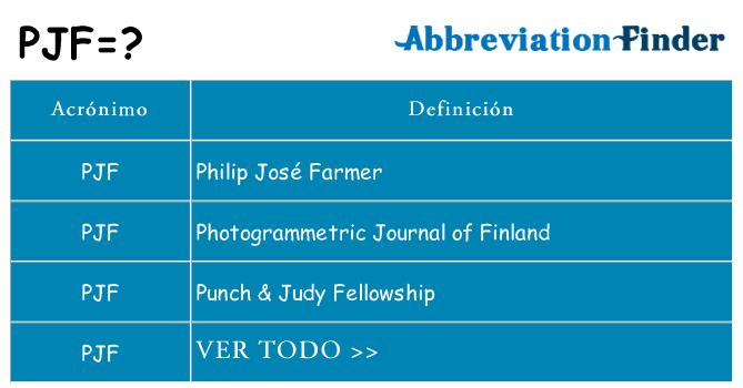¿Qué quiere decir pjf