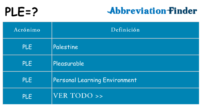 ¿Qué quiere decir ple
