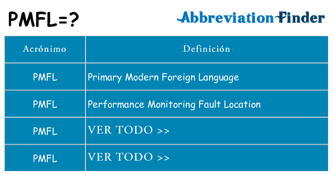 ¿Qué quiere decir pmfl
