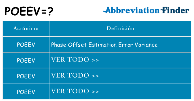 ¿Qué quiere decir poeev