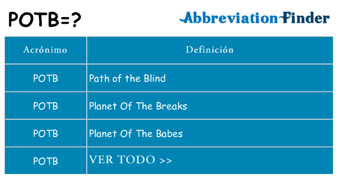¿Qué quiere decir potb