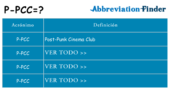 ¿Qué quiere decir p-pcc