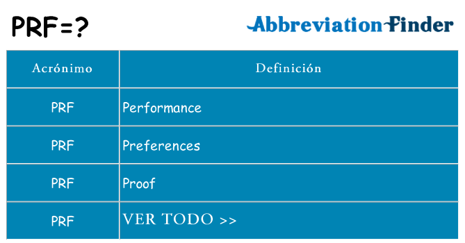 ¿Qué quiere decir prf