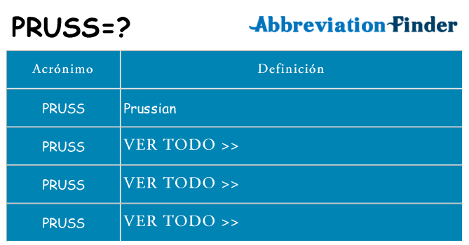 ¿Qué quiere decir pruss