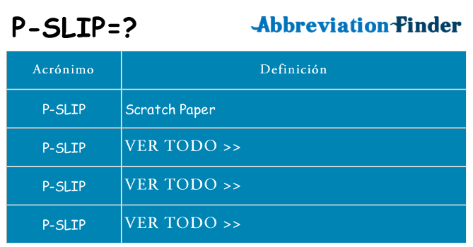 ¿Qué quiere decir p-slip