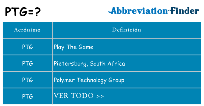 ¿Qué quiere decir ptg