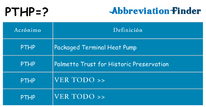 ¿Qué quiere decir pthp