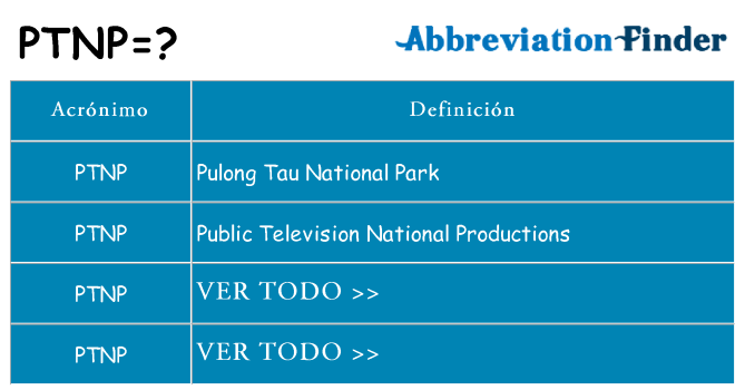 ¿Qué quiere decir ptnp