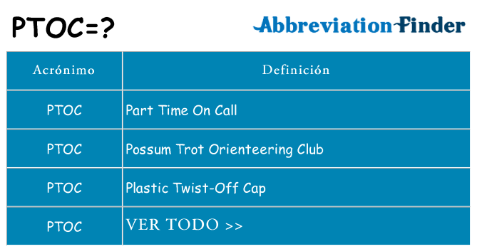 ¿Qué quiere decir ptoc