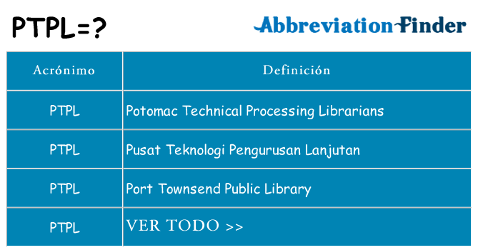 ¿Qué quiere decir ptpl