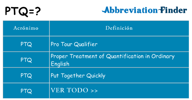 ¿Qué quiere decir ptq