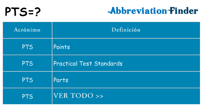 ¿Qué quiere decir pts