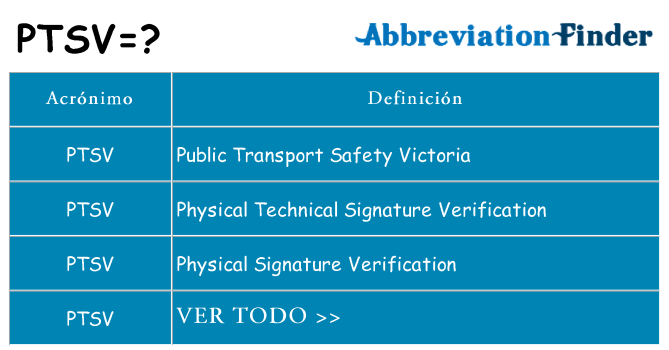 ¿Qué quiere decir ptsv