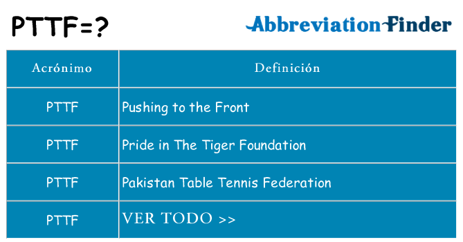 ¿Qué quiere decir pttf