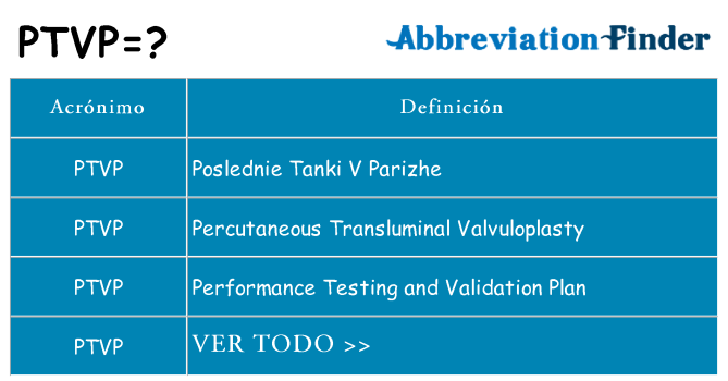 ¿Qué quiere decir ptvp