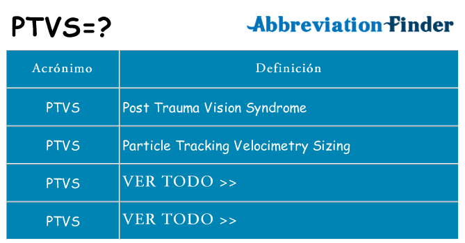¿Qué quiere decir ptvs