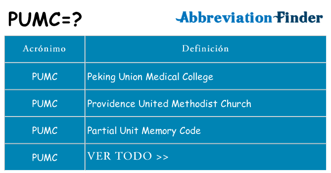 ¿Qué quiere decir pumc