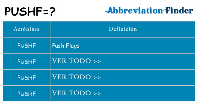 ¿Qué quiere decir pushf