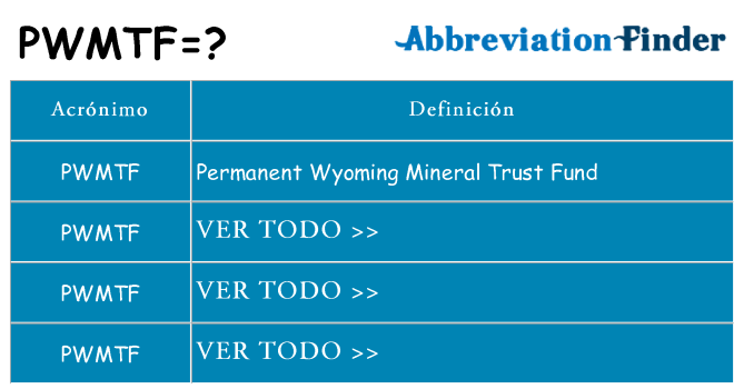 ¿Qué quiere decir pwmtf