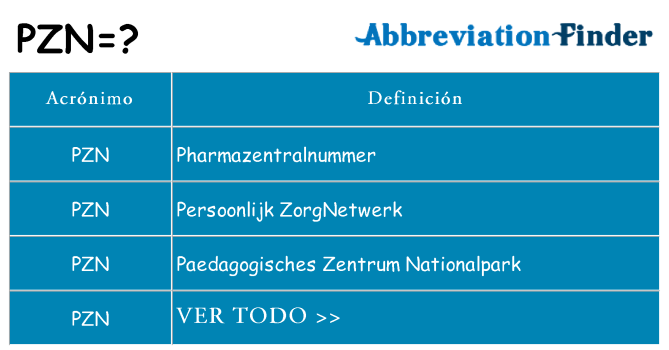 ¿Qué quiere decir pzn