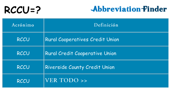 ¿Qué quiere decir rccu