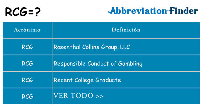 ¿Qué quiere decir rcg