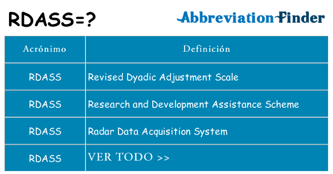 ¿Qué quiere decir rdass