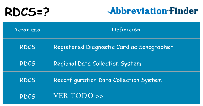 ¿Qué quiere decir rdcs