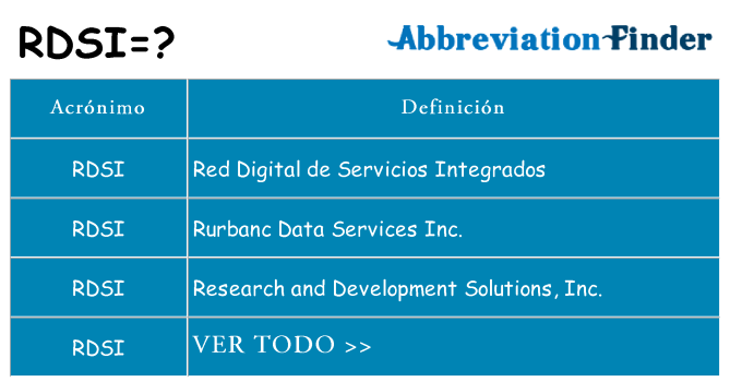 ¿Qué quiere decir rdsi