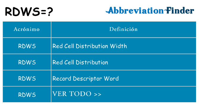 ¿Qué quiere decir rdws