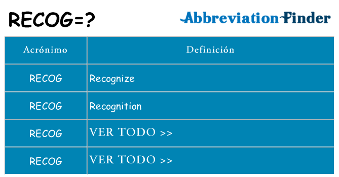 ¿Qué quiere decir recog