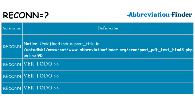 ¿Qué quiere decir reconn