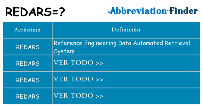 ¿Qué quiere decir redars