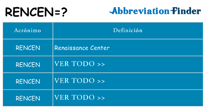 ¿Qué quiere decir rencen
