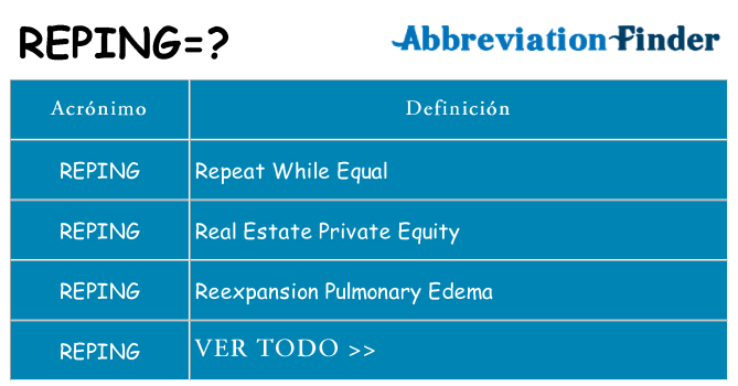 ¿Qué quiere decir reping