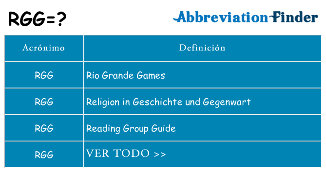 ¿Qué quiere decir rgg