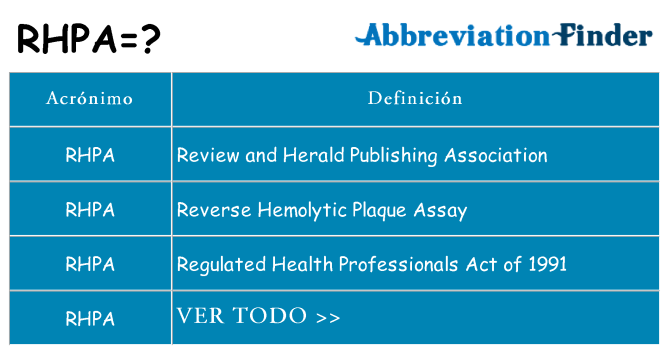 ¿Qué quiere decir rhpa
